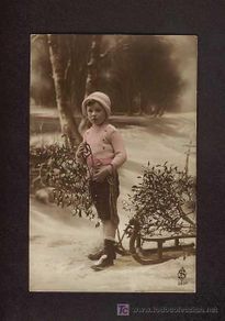 Postais: Postal de NIÑOS: Niño y trineo (ASR 3237)